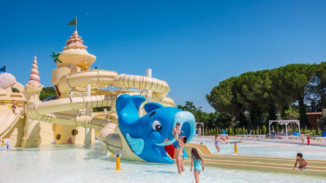 Scivoli acquatici a forma di pesce.