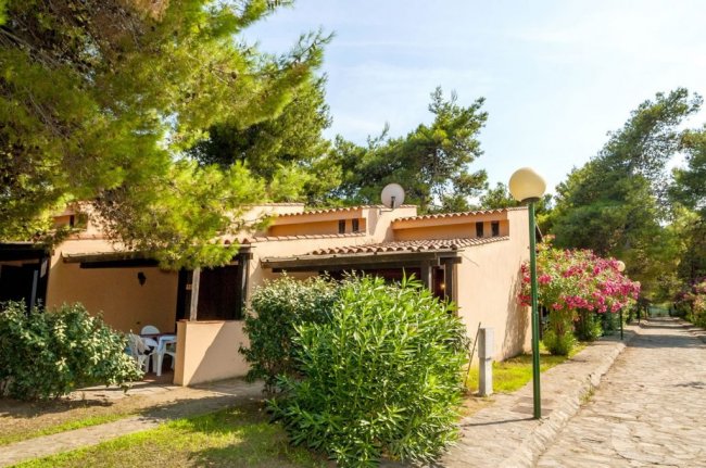 Esterni di una casa con vegetazione e vialetto.