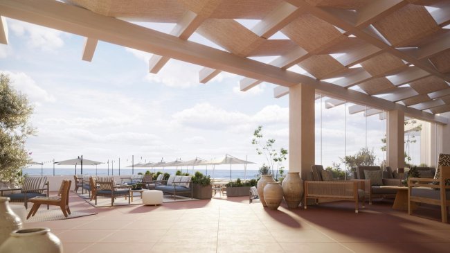 Terrazza con vista sul mare e arredi eleganti.